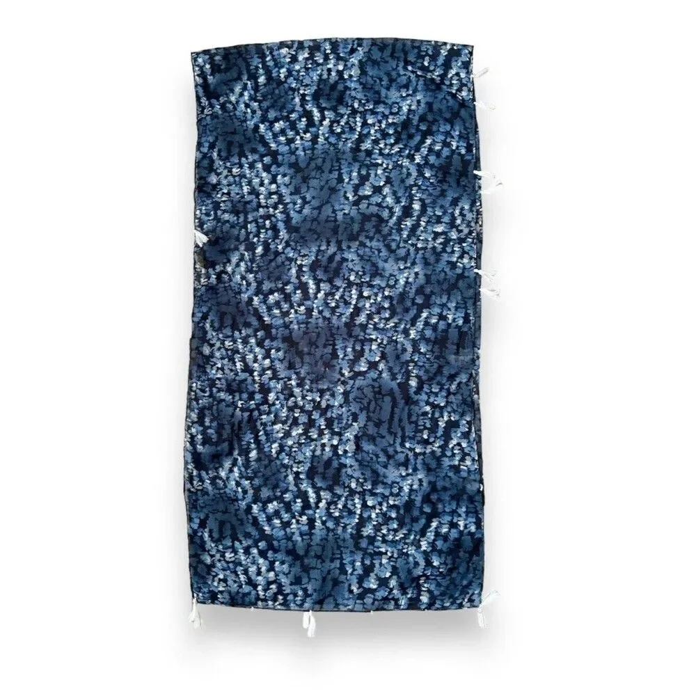 Blue & White Rectangular Scarf 17